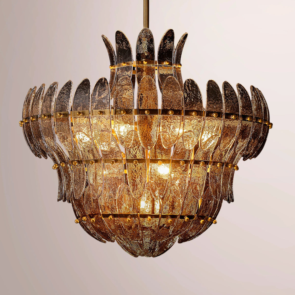 Amilar Smoke Glass Round Chandelier