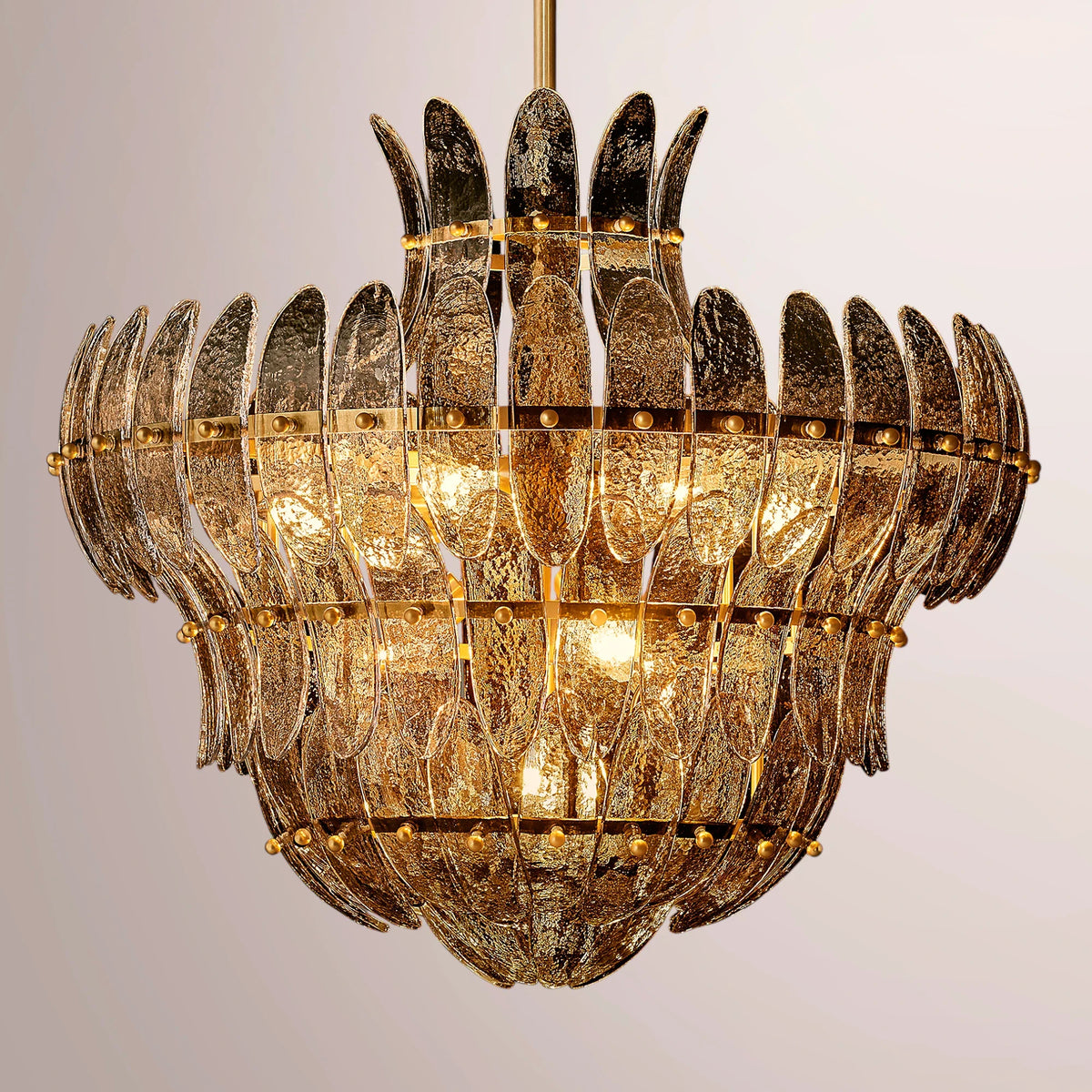Amilar Smoke Glass Round Chandelier