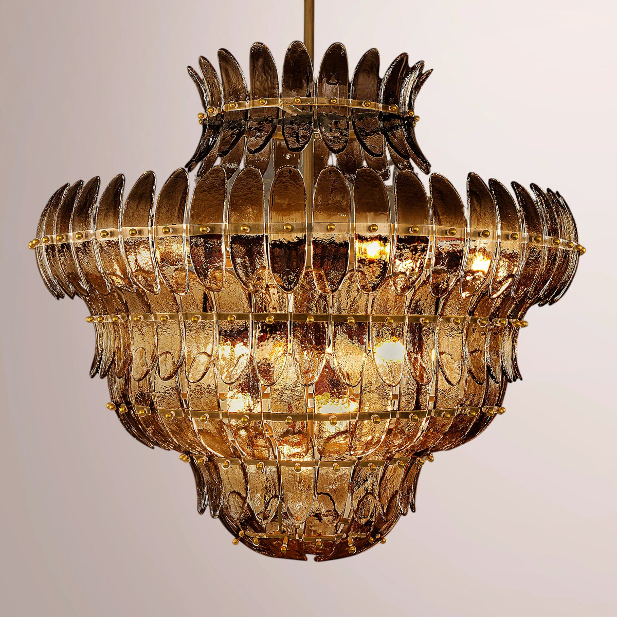 Amilar Smoke Glass Round Chandelier