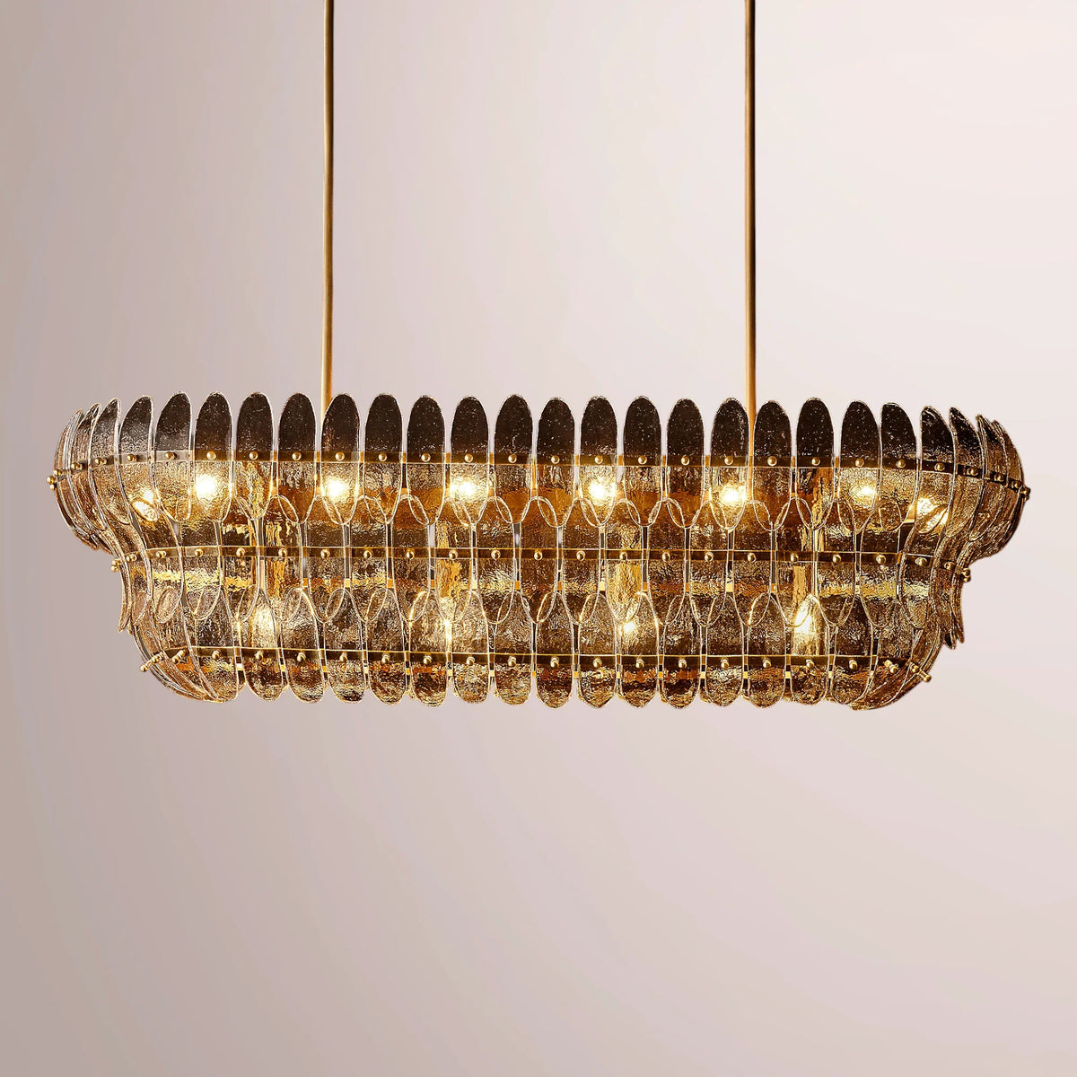 Amilar Smoke Glass Linear Chandelier