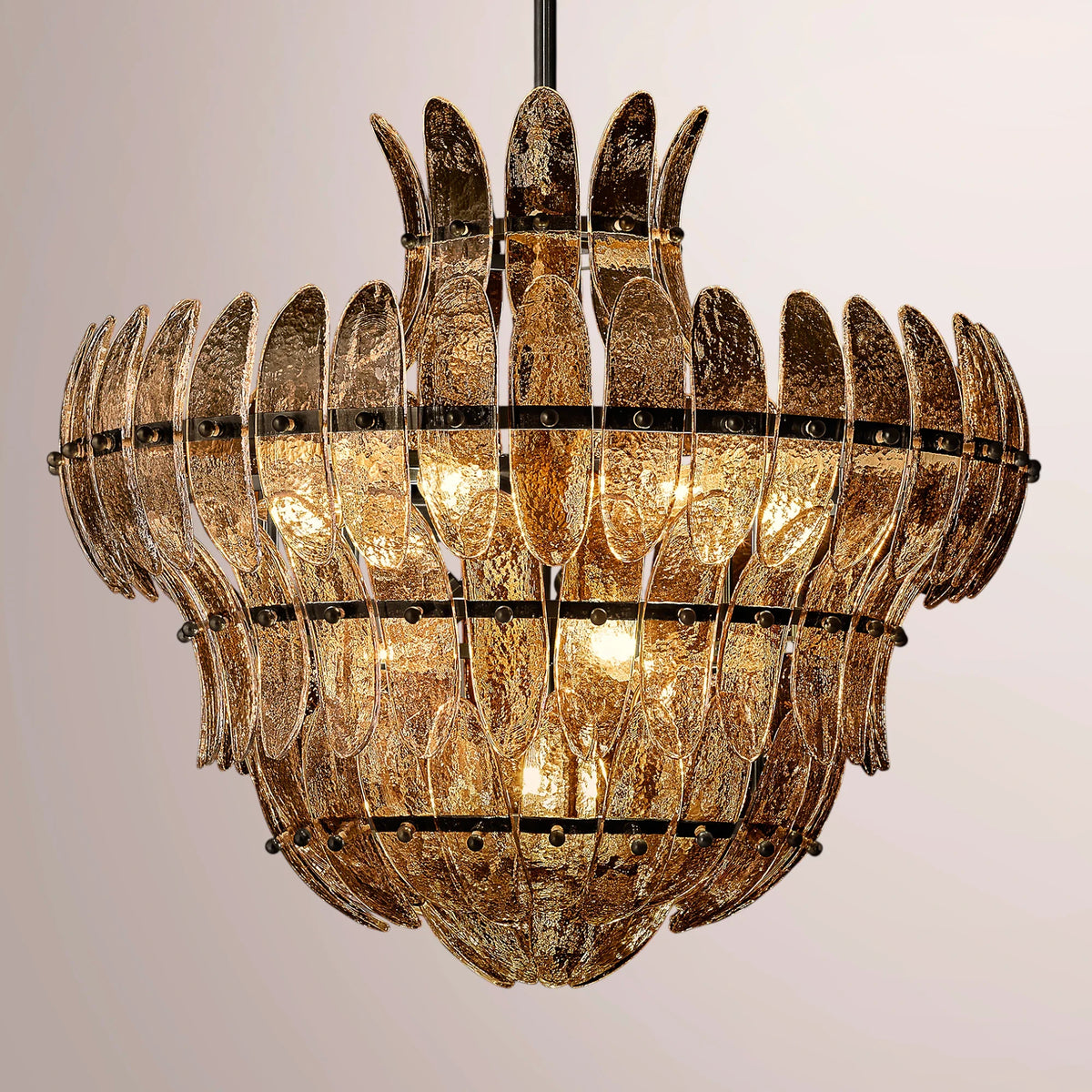 Amilar Smoke Glass Round Chandelier