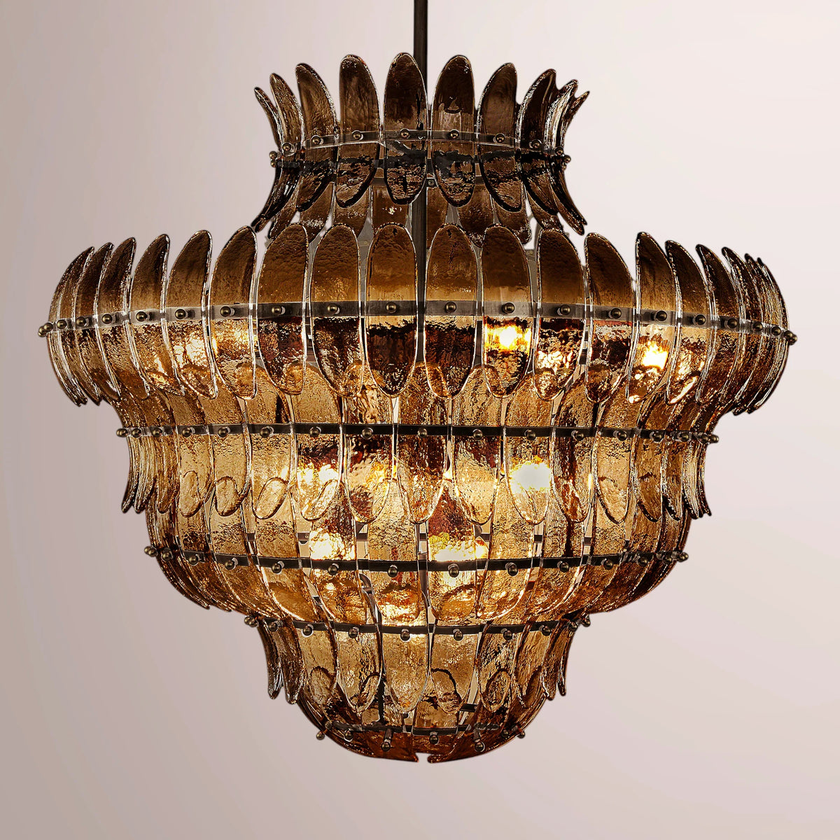 Amilar Smoke Glass Round Chandelier