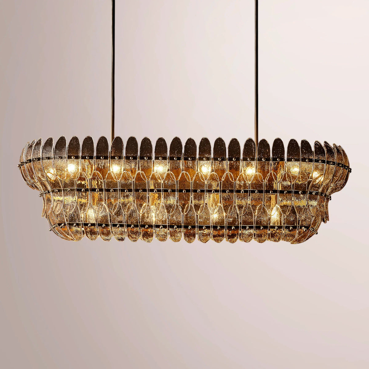 Amilar Smoke Glass Linear Chandelier
