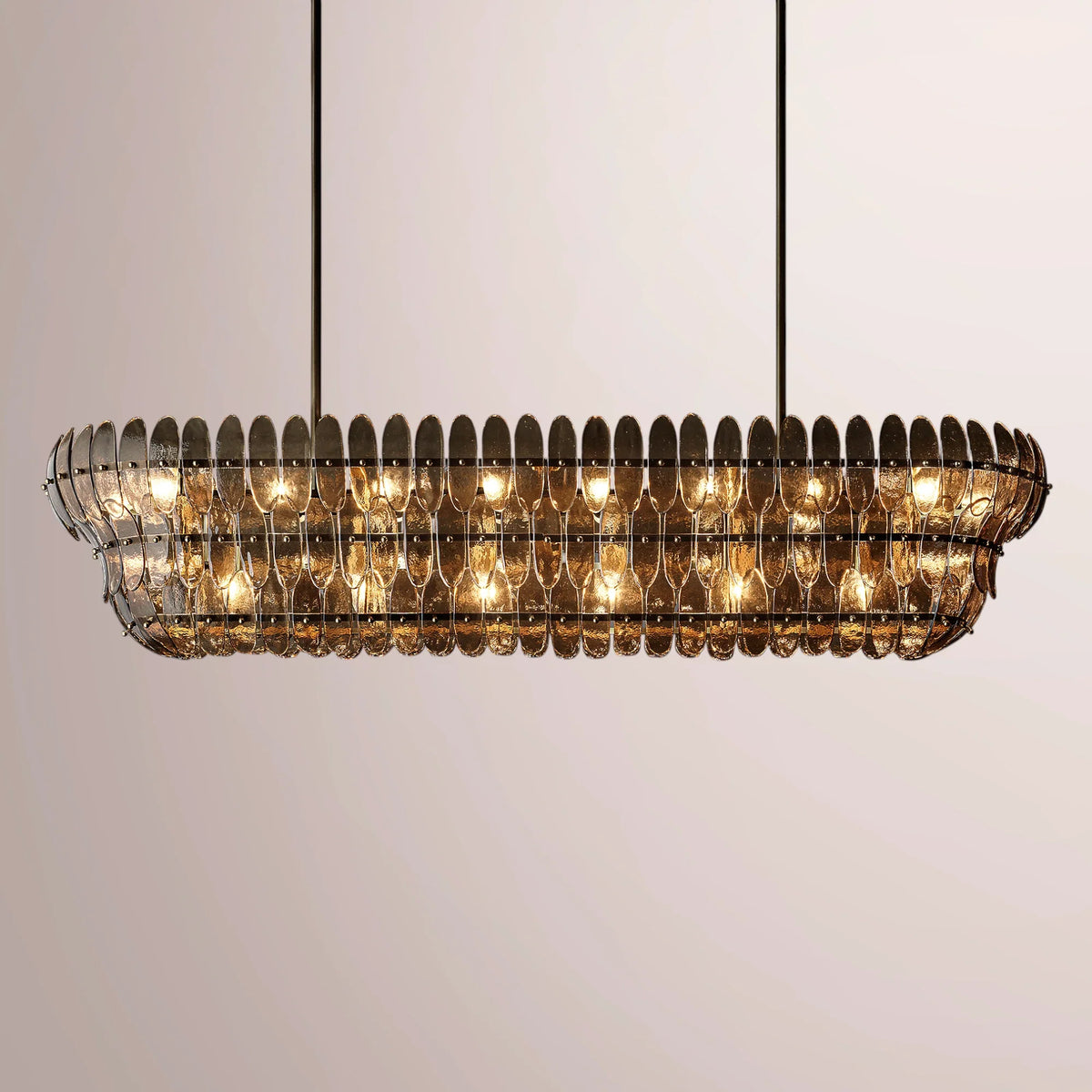 Amilar Smoke Glass Linear Chandelier