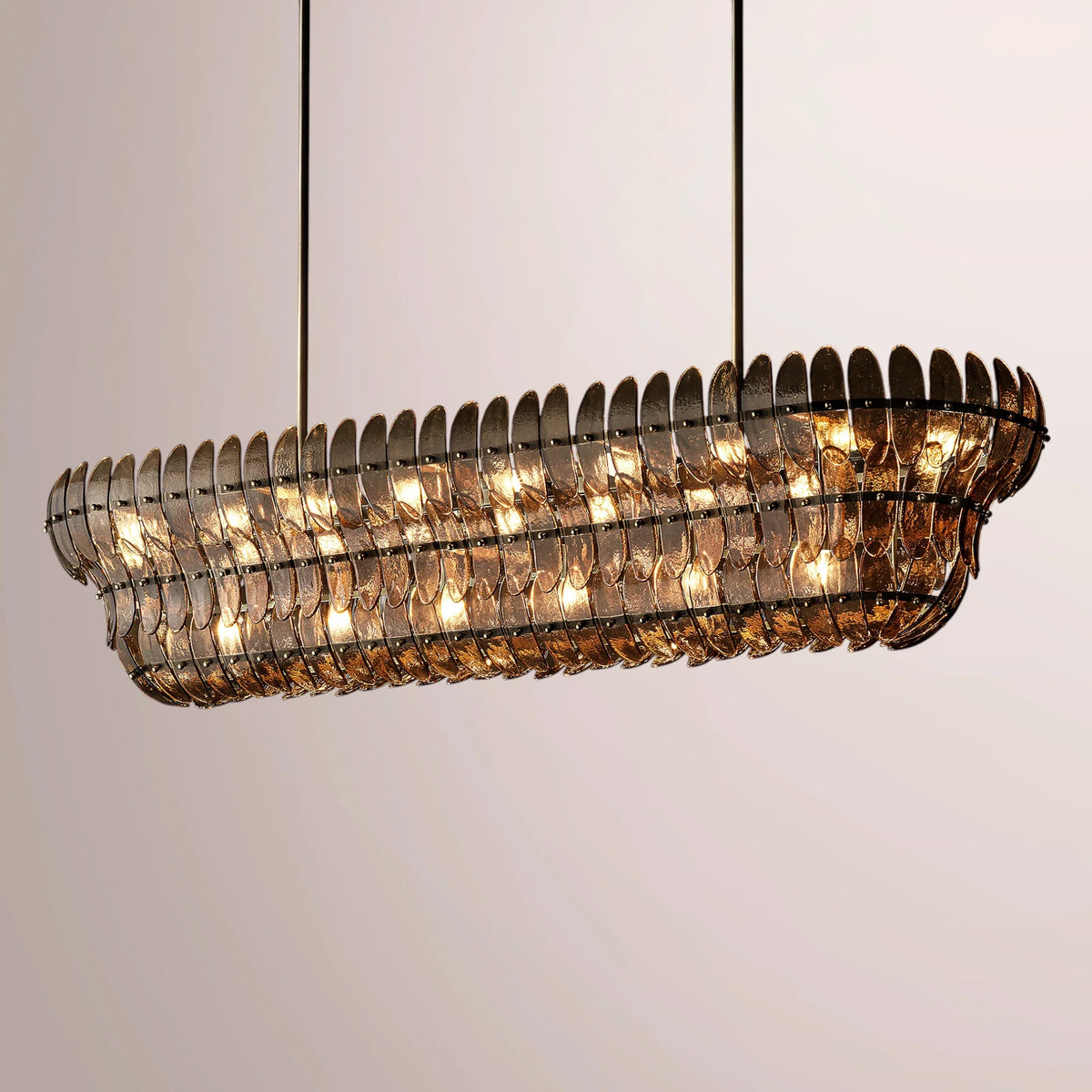 Amilar Smoke Glass Linear Chandelier