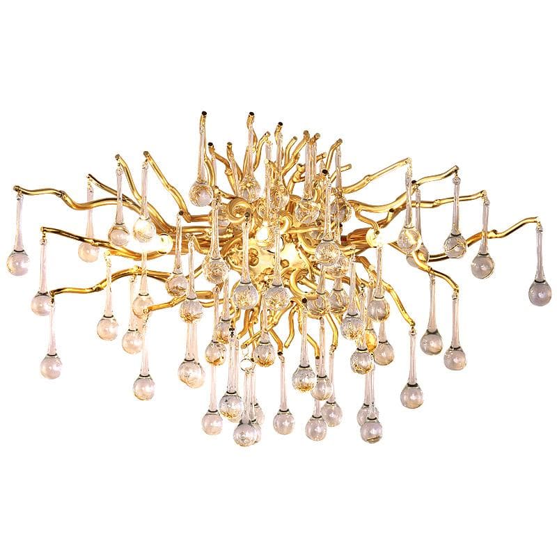 Rain Tree Crystal Teardrop Wall Sconce Gold Diameter 17" - W17" X H12.6"casivra