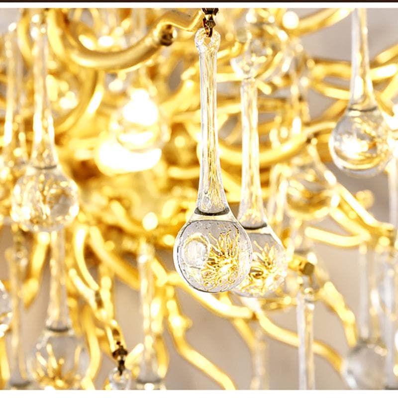 Rain Tree Crystal Teardrop Wall Sconce Gold Diameter 17" - W17" X H12.6"casivra