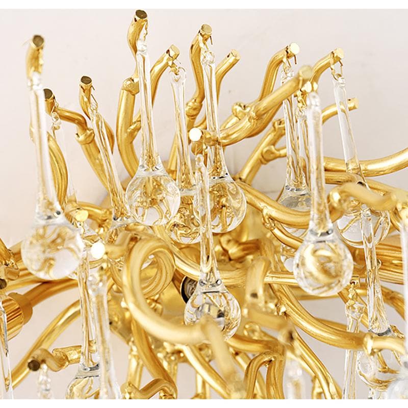 Rain Tree Crystal Teardrop Wall Sconce Gold Diameter 17" - W17" X H12.6"casivra