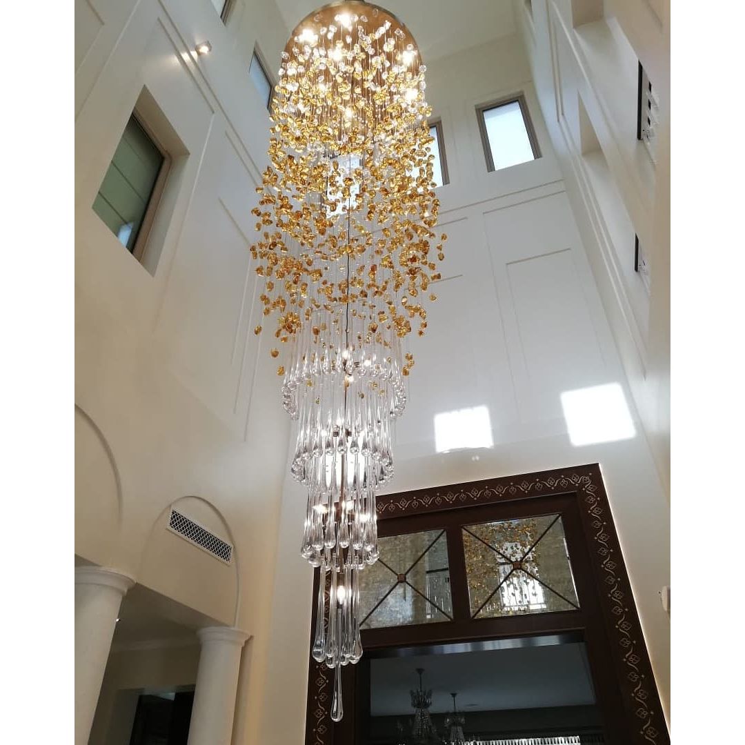 Rainfall Glass Gem Stone Chandelier-Chandelier-casivra-casivra
