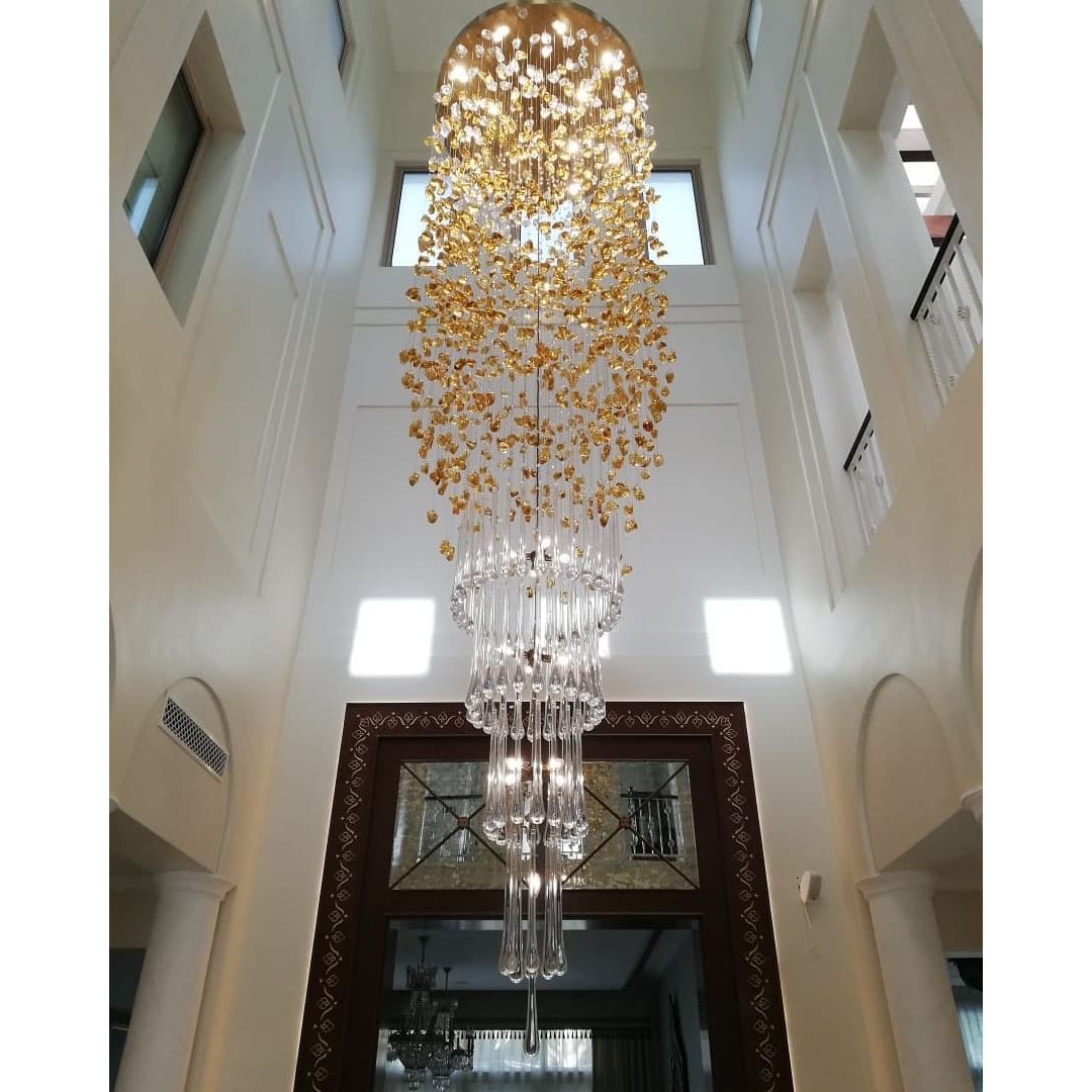 Rainfall Glass Gem Stone Chandelier-Chandelier-casivra-casivra