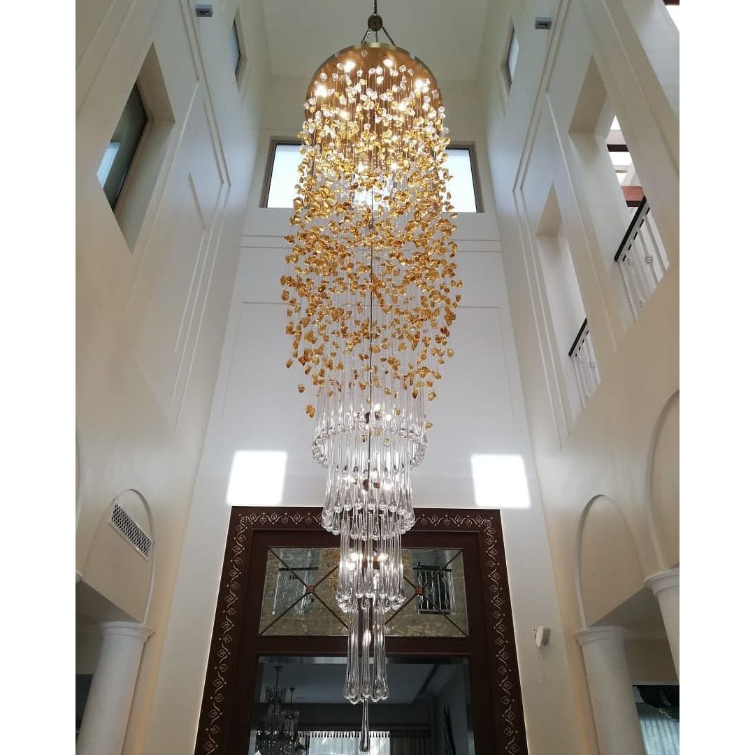 Rainfall Glass Gem Stone Chandelier-Chandelier-casivra-casivra