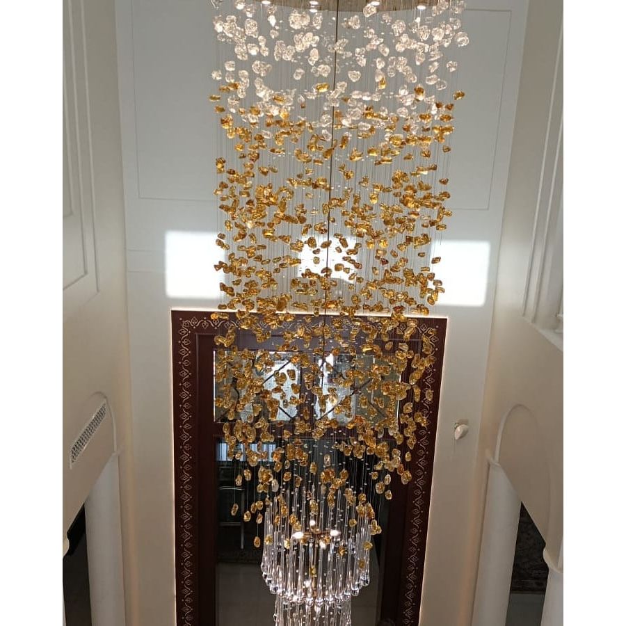 Rainfall Glass Gem Stone Chandelier-Chandelier-casivra-casivra