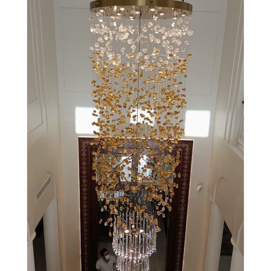 Rainfall Glass Gem Stone Chandelier-Chandelier-casivra-casivra