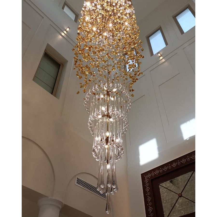 Rainfall Glass Gem Stone Chandelier-Chandelier-casivra-casivra