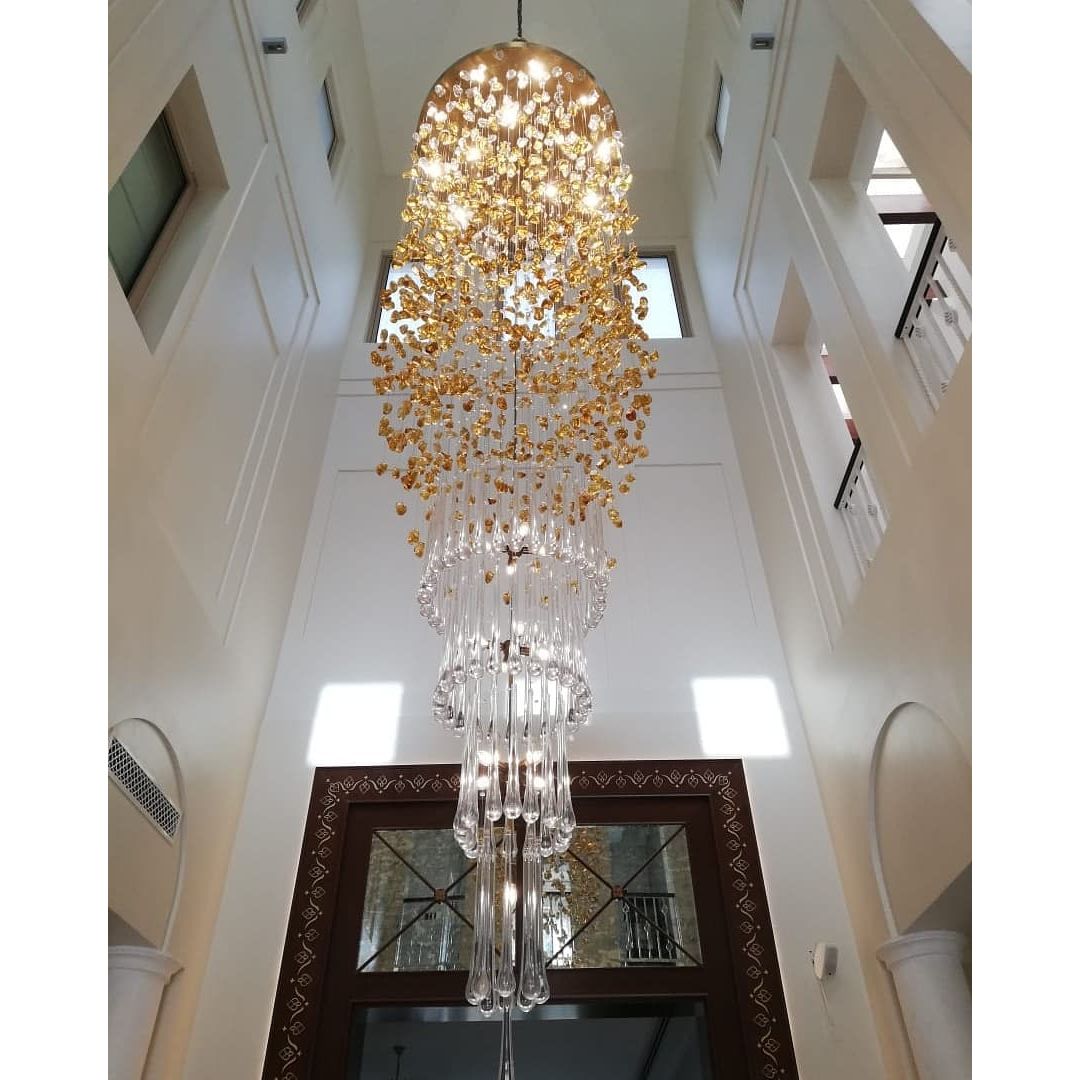 Rainfall Glass Gem Stone Chandelier-Chandelier-casivra-casivra