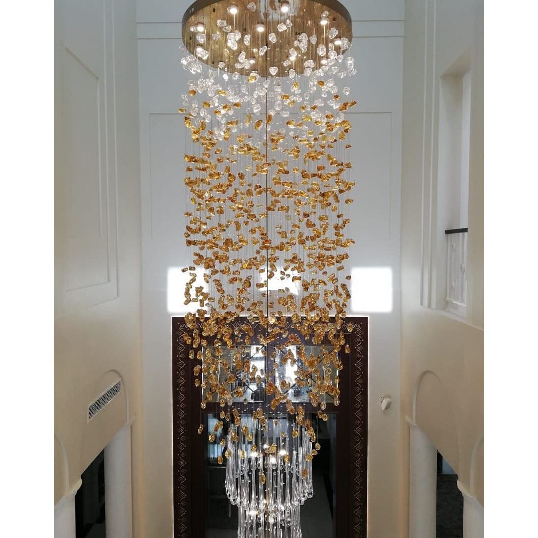 Rainfall Glass Gem Stone Chandelier-Chandelier-casivra-casivra