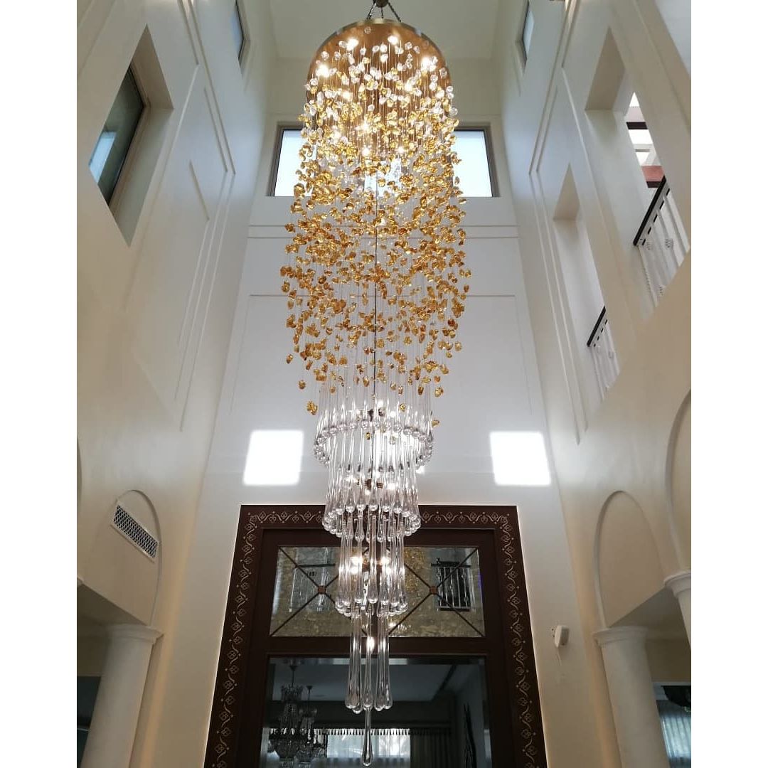 Rainfall Glass Gem Stone Chandelier-Chandelier-casivra-casivra
