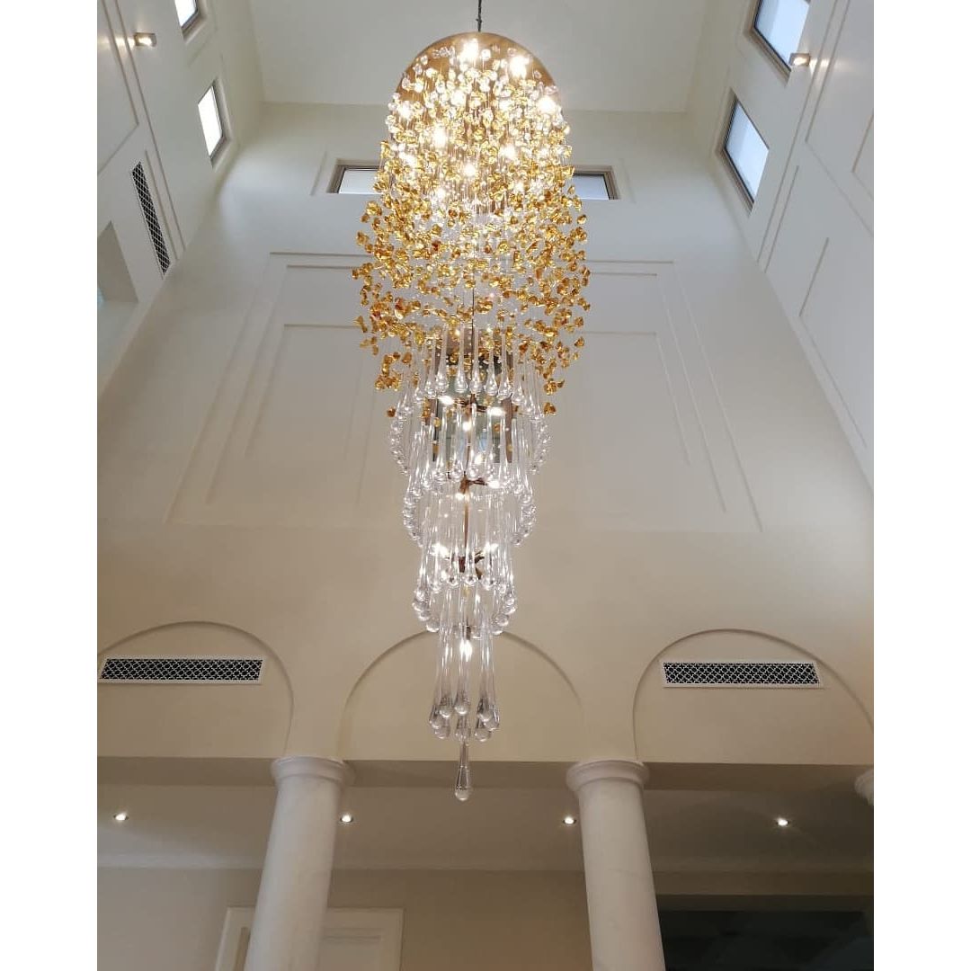 Rainfall Glass Gem Stone Chandelier-Chandelier-casivra-casivra