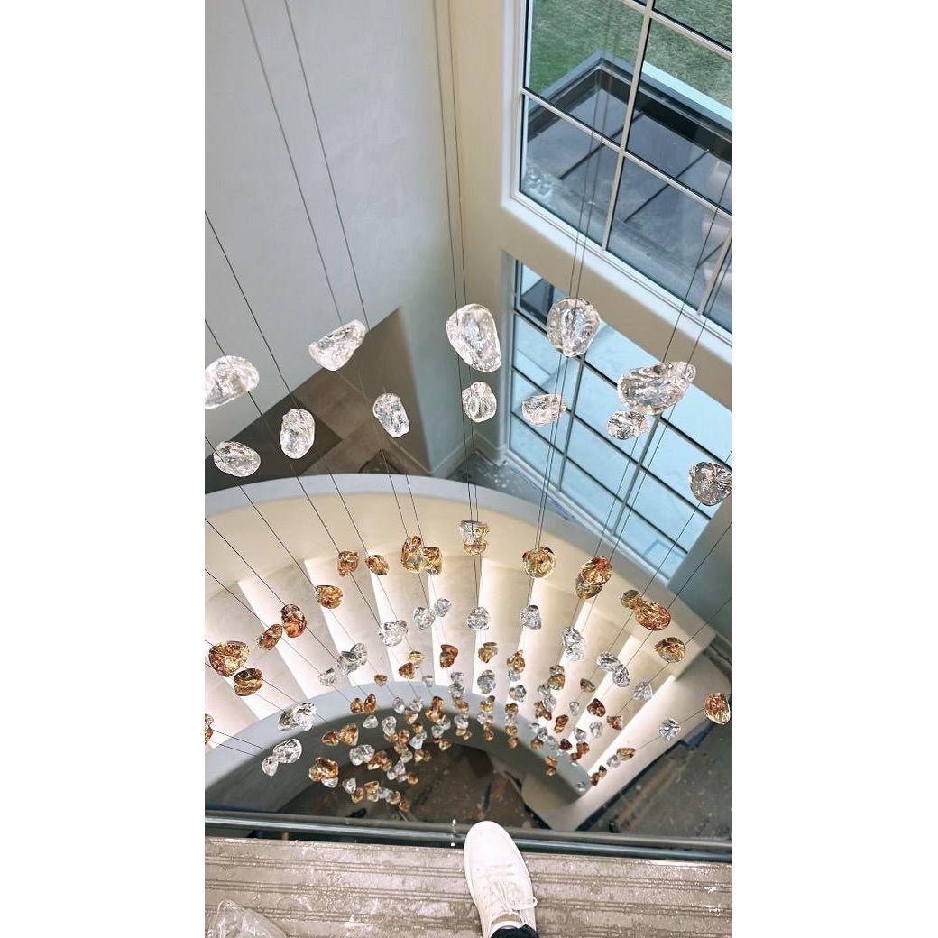 Rainfall Glass Gem Stone Chandelier-Chandelier-casivra-casivra