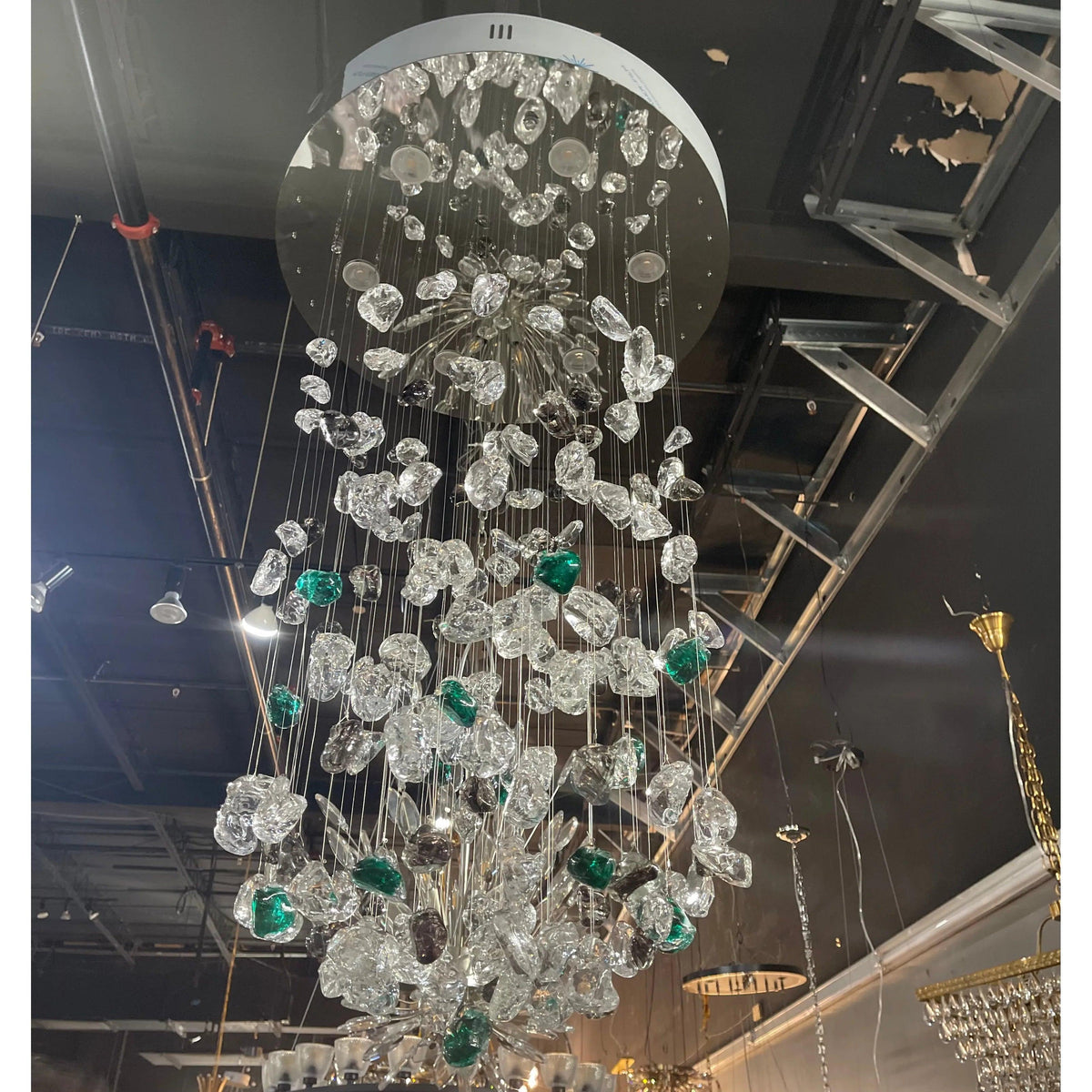 Rainfall Glass Gem Stone Chandelier-Chandelier-casivra-casivra