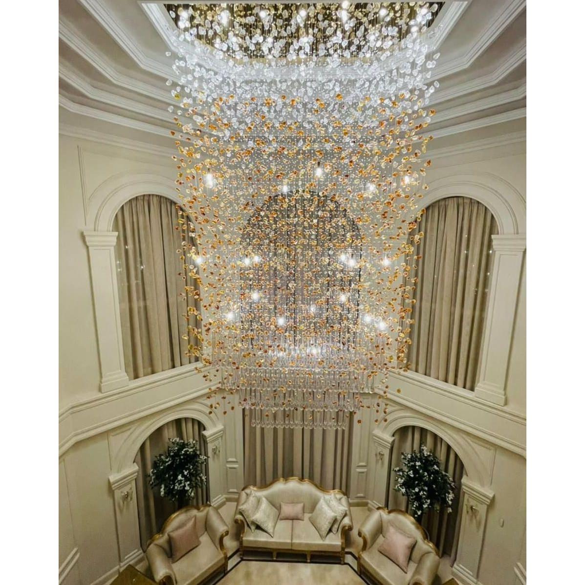 Rainfall Glass Gem Stone Chandelier-Chandelier-casivra-casivra