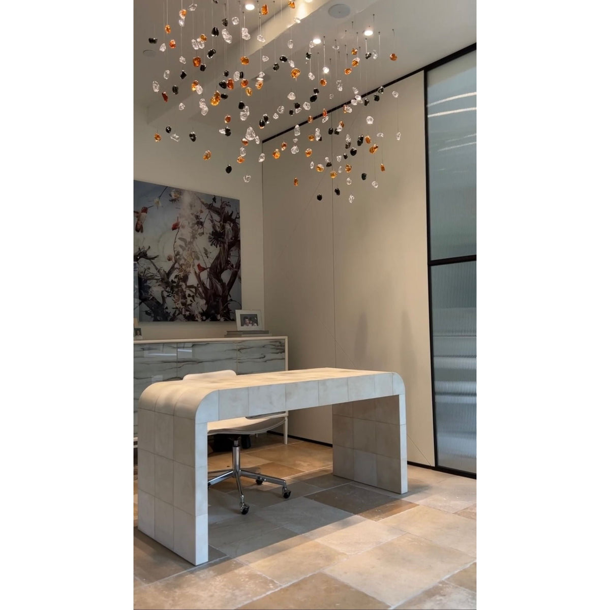 Rainfall Glass Gem Stone Chandelier-Chandelier-casivra-casivra