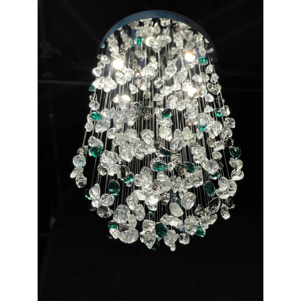 Rainfall Glass Gem Stone Chandelier-Chandelier-casivra-casivra