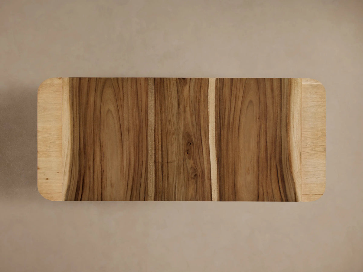 Ramiro Executive Desk in American Oak with Guanacaste Inlays and Storage