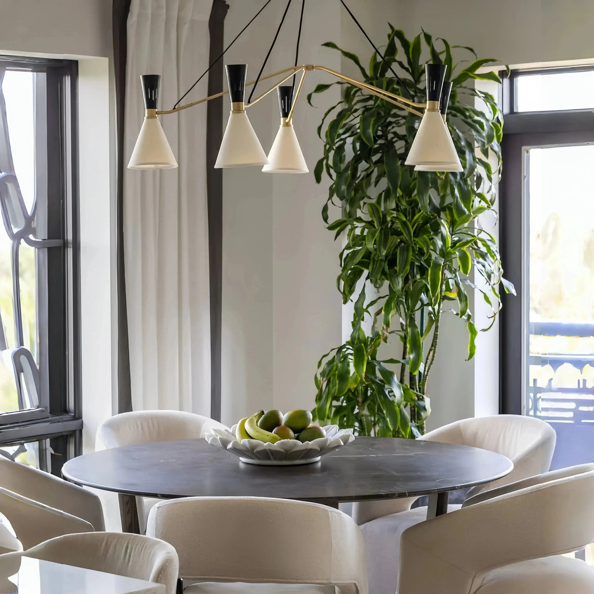 Rutland 3/5 Lights Round Chandelier in black by Blush Lighting