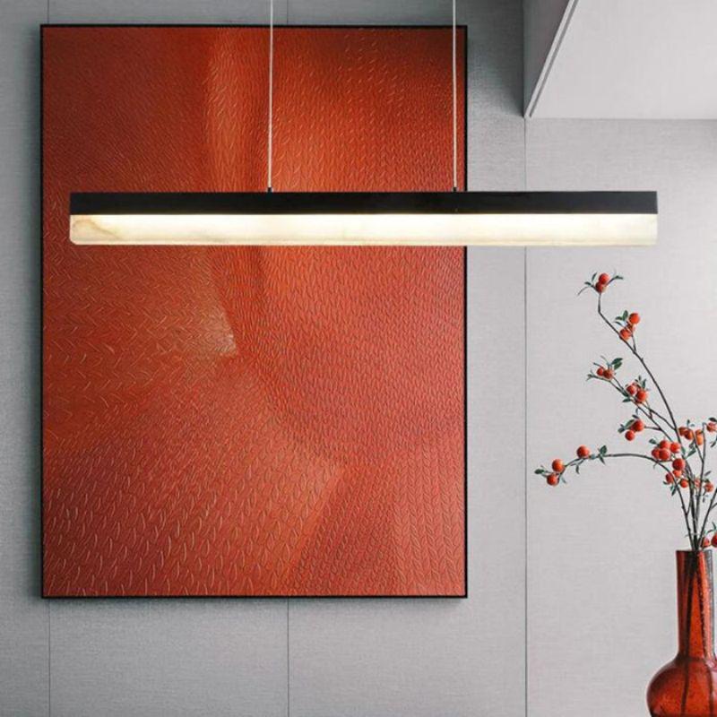 Rectus Alabaster Pendant Light - 39"LBlackcasivra