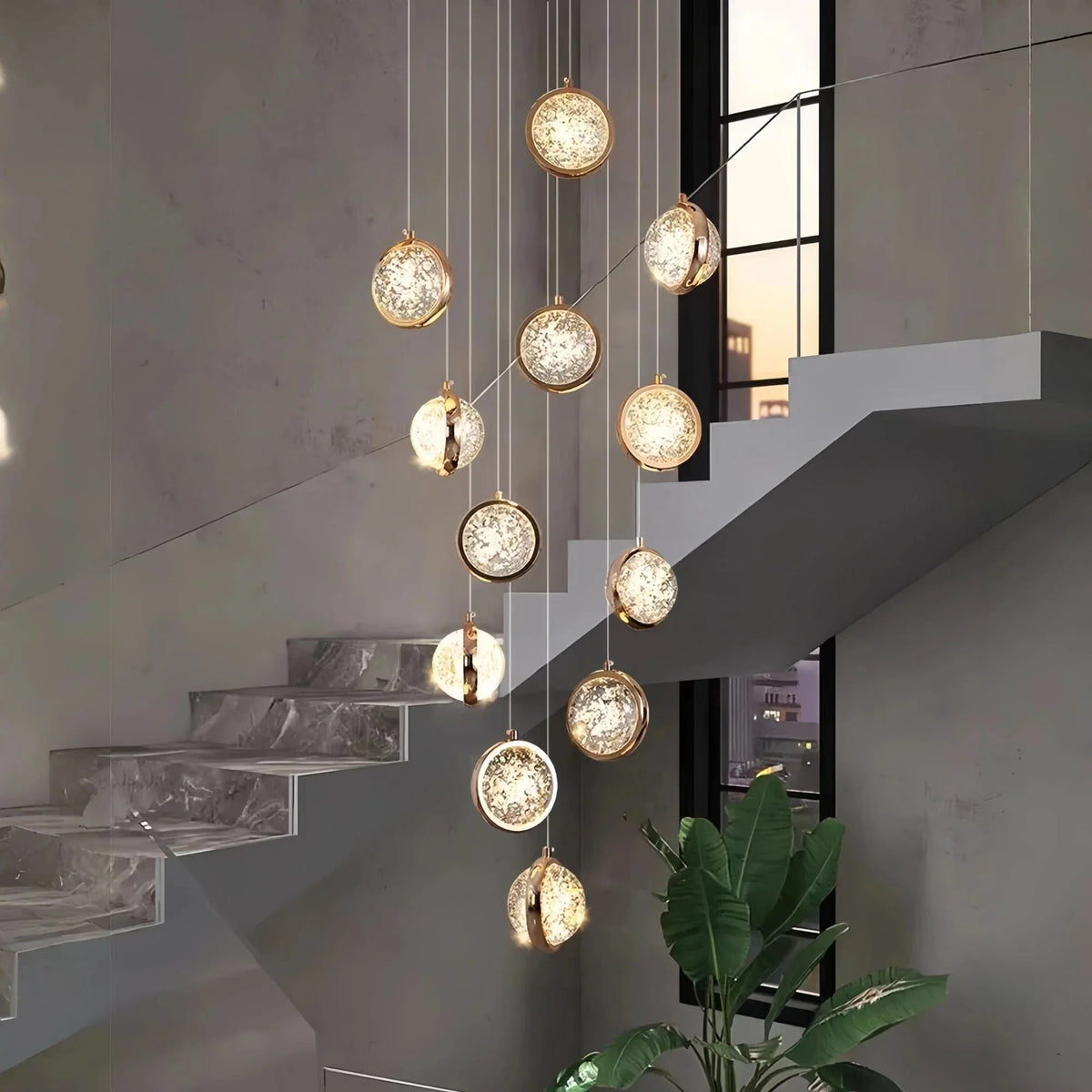 Reina Crystal Long Chandelier - 12 Lights: 17.72" D x 78.74" Hcasivra