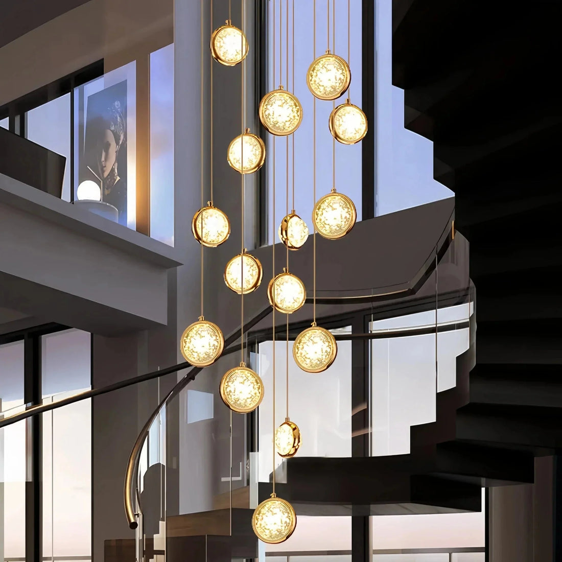 Reina Crystal Long Chandelier - 8 Lights 15.75" D x 78.74" Hcasivra