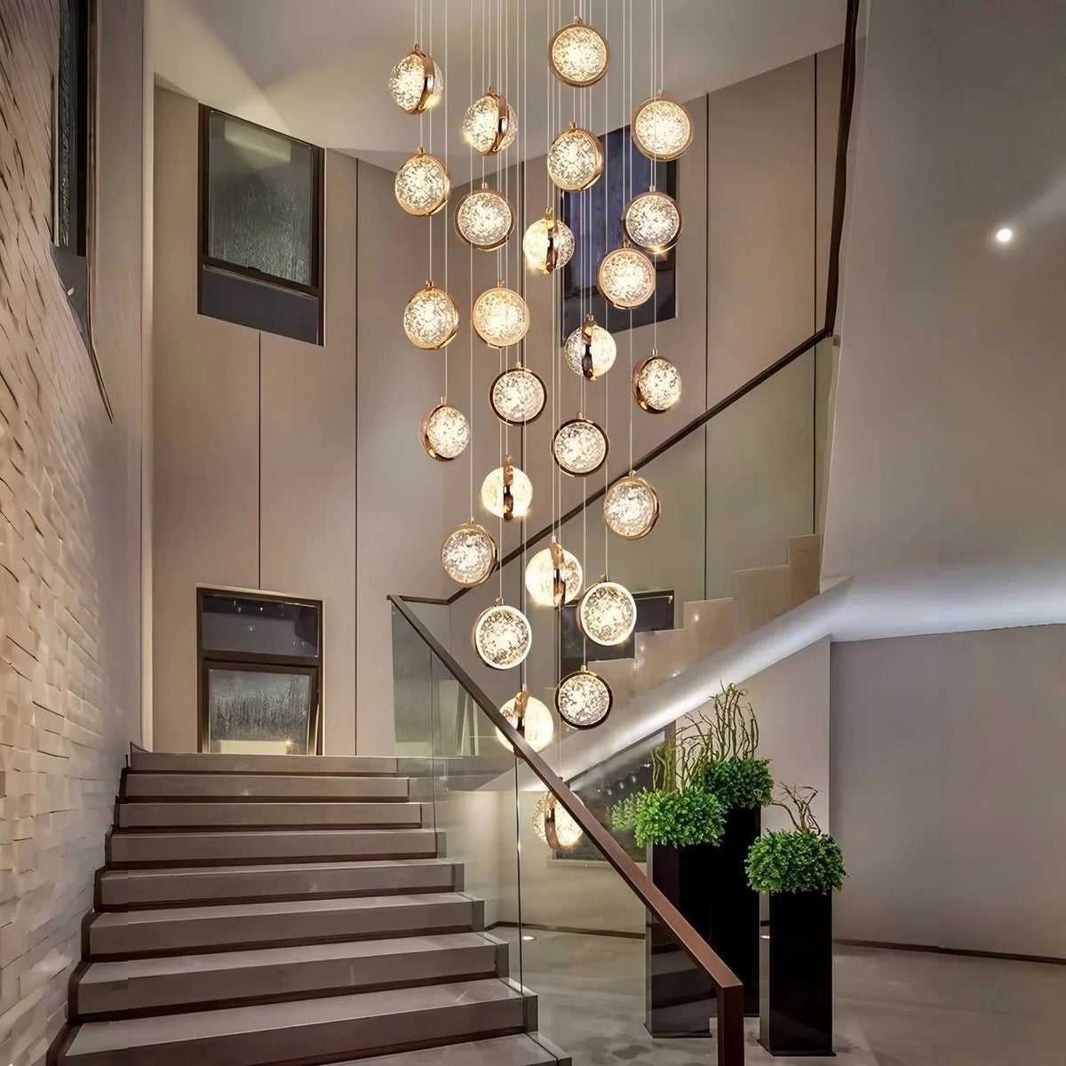 Reina Crystal Long Chandelier - 26 Lights: 27.56" D x 196.85" Hcasivra