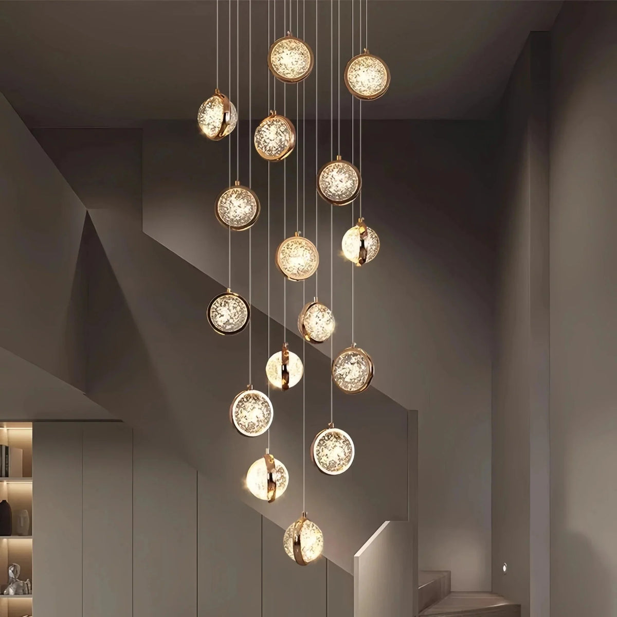 Reina Crystal Long Chandelier - 16 Lights: 23.62" D x 118.1" Hcasivra