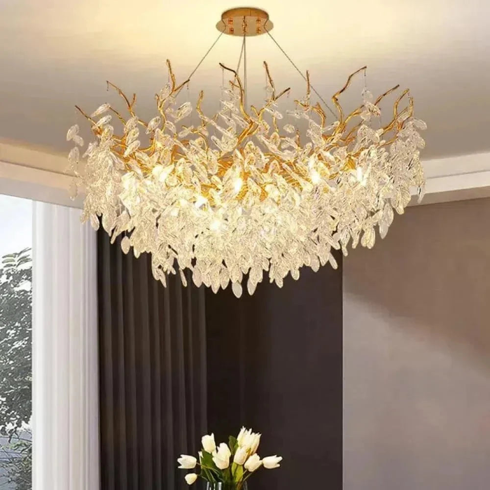Renata Polyhedral Crystal Branch Chandelier - 24" Lcasivra