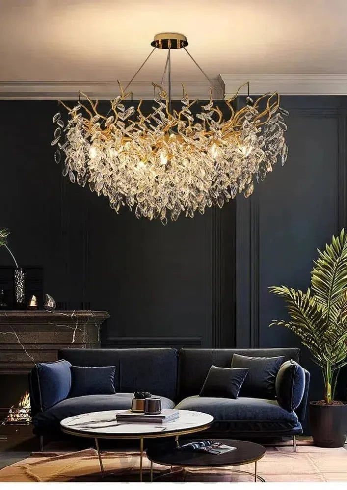 Renata Polyhedral Crystal Branch Chandelier - 24" Lcasivra
