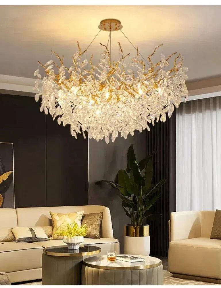 Renata Polyhedral Crystal Branch Chandelier - 24" Lcasivra