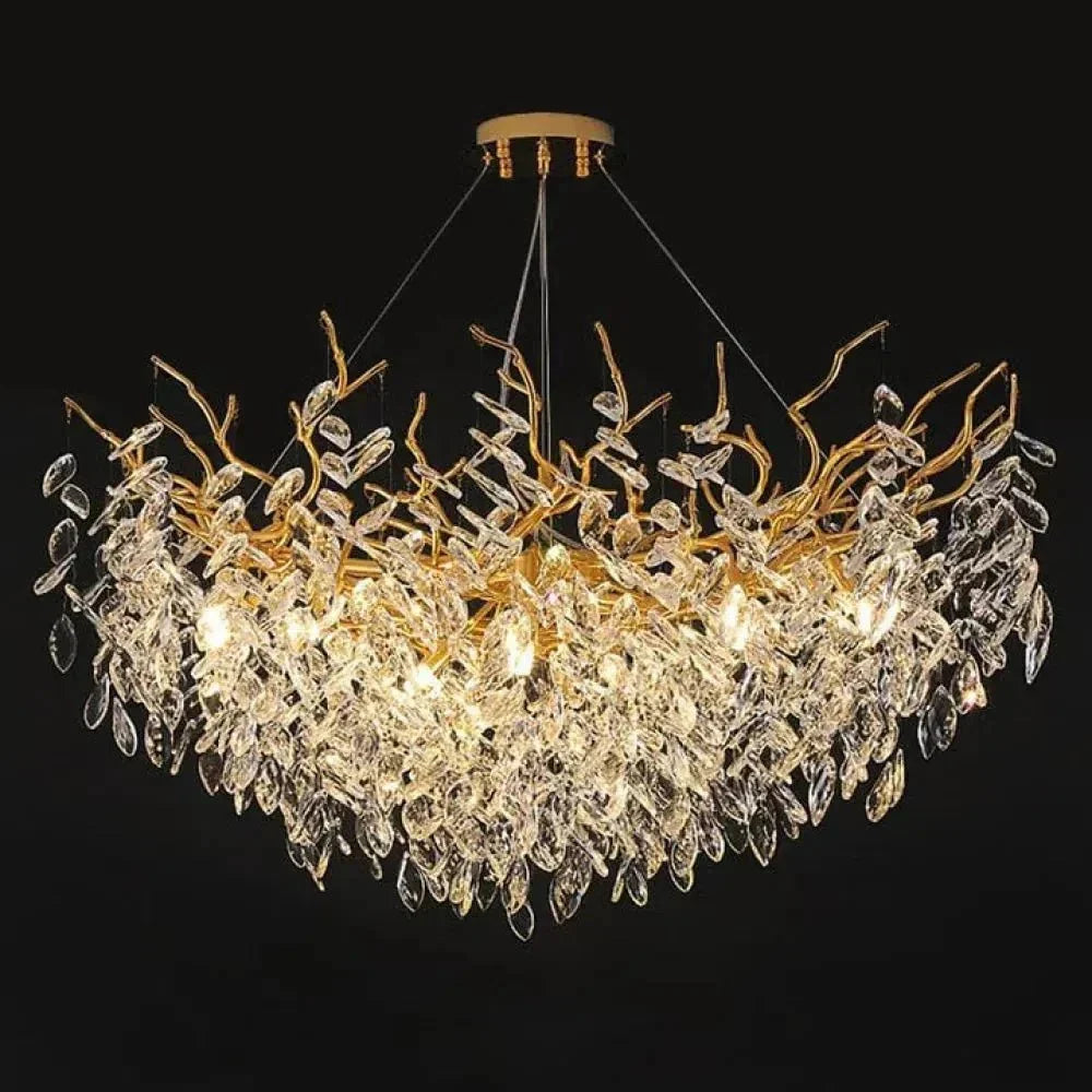 Renata Polyhedral Crystal Branch Chandelier - 31" Lcasivra