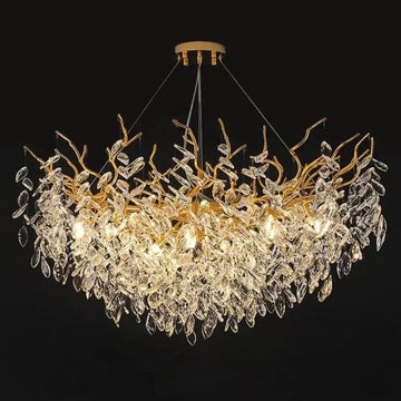 Renata Polyhedral Crystal Branch Chandelier - 31" Lcasivra