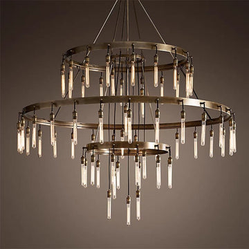 Retro - Inspired Metal Pendant Light Chandelier for Living Room/Bedroom/Staircase/Villa - D70.9"*H78.7"BronzeWarm Lightcasivra