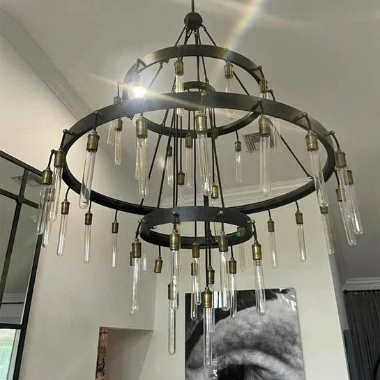 Retro - Inspired Metal Pendant Light Chandelier for Living Room/Bedroom/Staircase/Villa - D39.4"*H47.2"BronzeWarm Lightcasivra