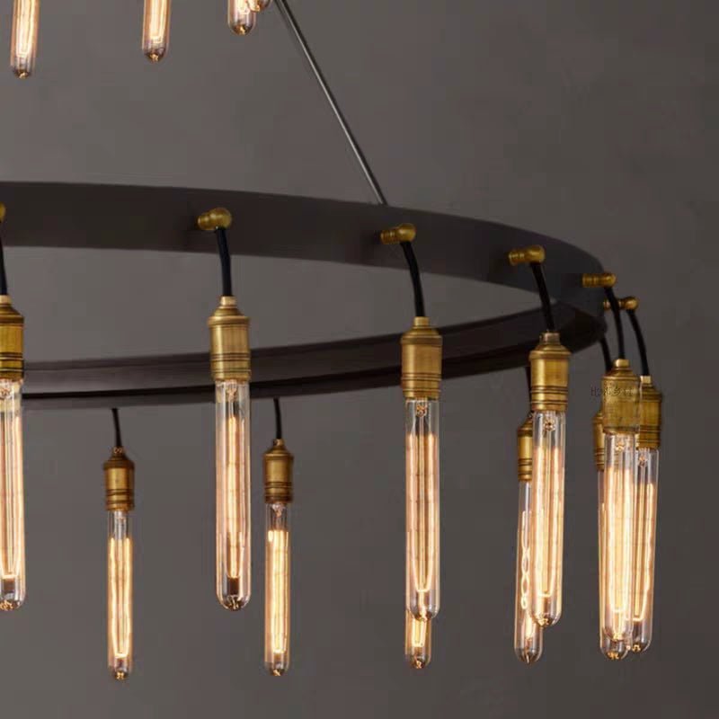 Retro - Inspired Metal Pendant Light Chandelier for Living Room/Bedroom/Staircase/Villa - D39.4"*H47.2"BronzeWarm Lightcasivra