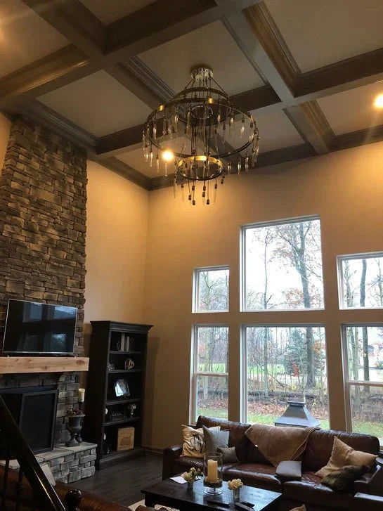Retro - Inspired Metal Pendant Light Chandelier for Living Room/Bedroom/Staircase/Villa - D39.4"*H47.2"BronzeWarm Lightcasivra