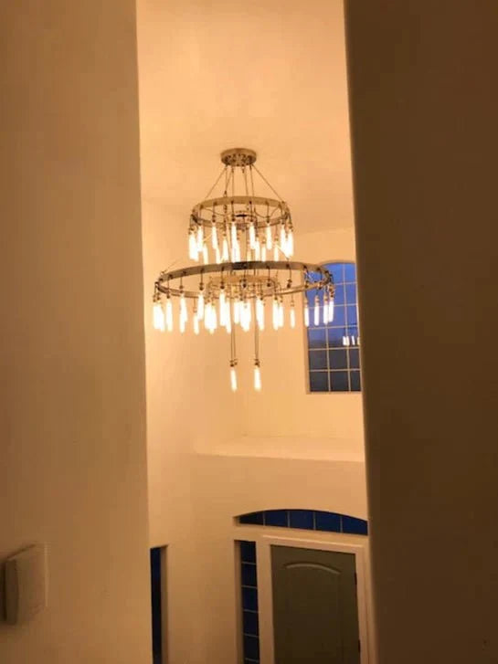 Retro - Inspired Metal Pendant Light Chandelier for Living Room/Bedroom/Staircase/Villa - D39.4"*H47.2"BronzeWarm Lightcasivra