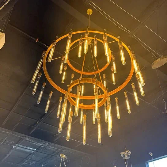 Retro - Inspired Metal Pendant Light Chandelier for Living Room/Bedroom/Staircase/Villa - D39.4"*H47.2"BronzeWarm Lightcasivra