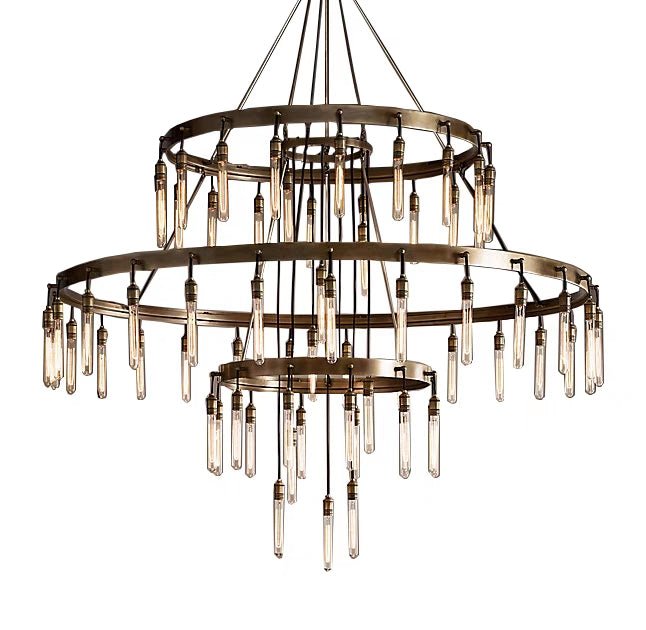Retro - Inspired Metal Pendant Light Chandelier for Living Room/Bedroom/Staircase/Villa - D39.4"*H47.2"BlackWarm Lightcasivra