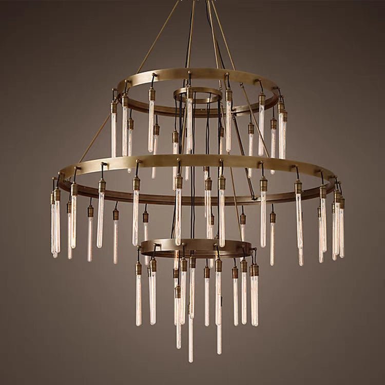 Retro - Inspired Metal Pendant Light Chandelier for Living Room/Bedroom/Staircase/Villa - D39.4"*H47.2"BronzeWarm Lightcasivra