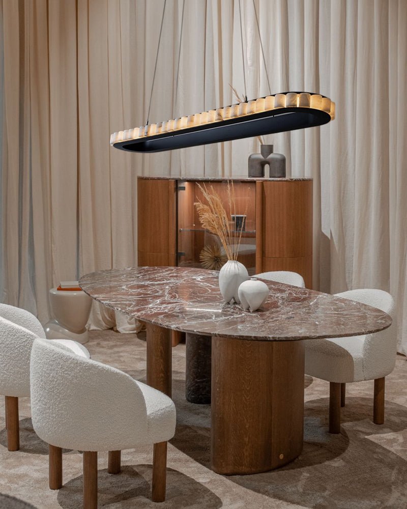 Ring Alabaster Oval Chandelier - L80*W30*H7CM/L31.5"*W11.8"*H2.8"Gold + Whitecasivra