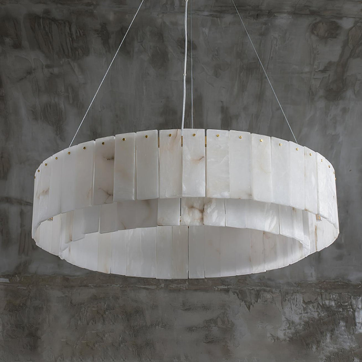 Rock Alabaster Chandelier 23.6" 31.4" - 23.6" x H 59"/ Dia 60cm x H 150cmBrass & White Alabastercasivra
