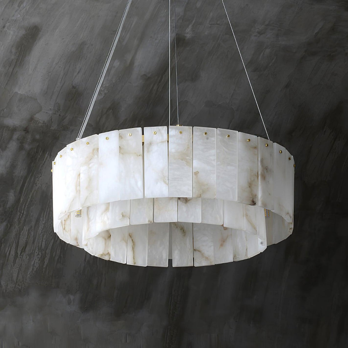 Rock Alabaster Chandelier 23.6" 31.4" - 23.6" x H 59"/ Dia 60cm x H 150cmBrass & White Alabastercasivra